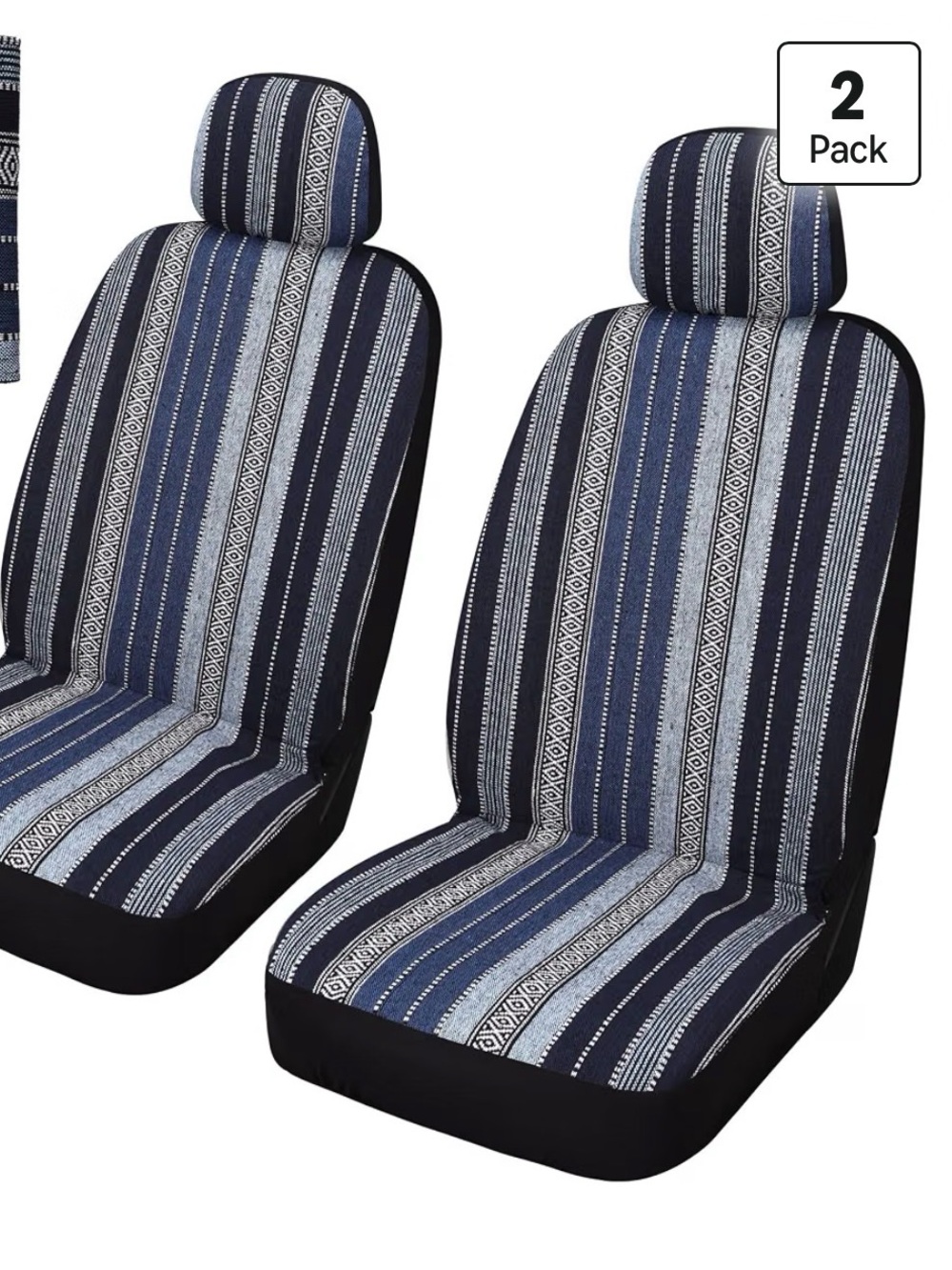 Pariitadin Baja Saddle Blanket Car Seat Covers Front Set with Seat Belt Pads